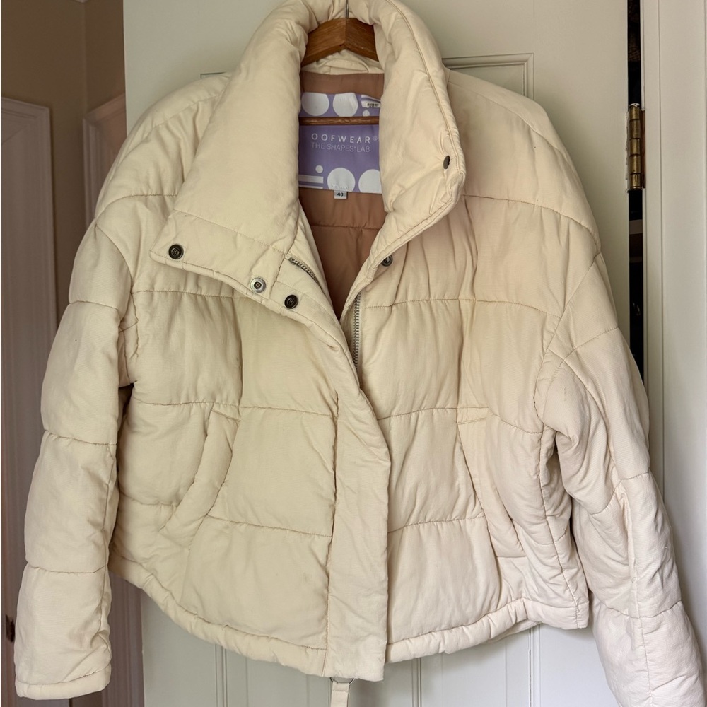 Women's Cream Puffer Jacket -